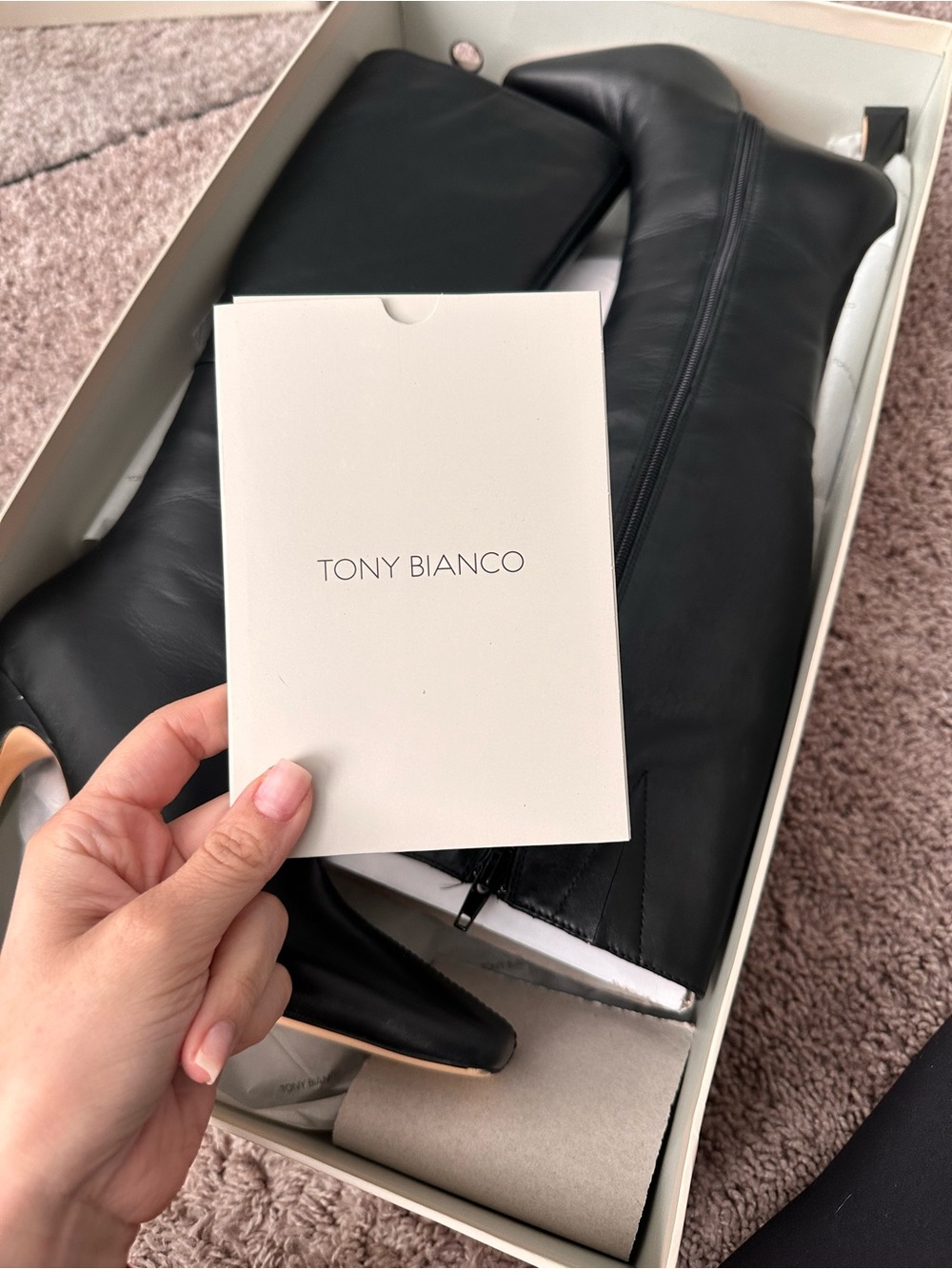 Tony Bianco Black Over-the-Knee Leather Boots